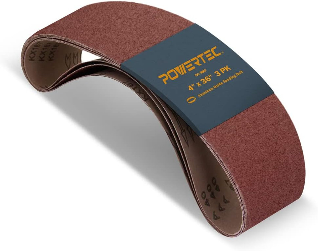 3PK 4X36 Sanding Belts, 80 Grit Aluminum Oxide, 4 X 36 Inch Sanding Belts for Be