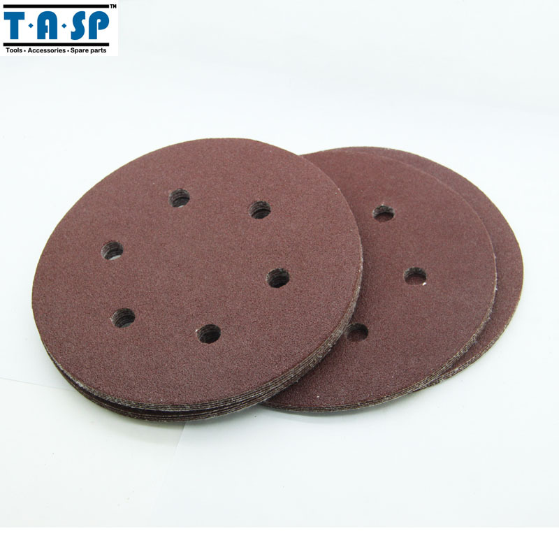 25pc 6″ 150mm Sanding Disc Hook Loop 60 80 120 180 240 Grits Sand Paper Abrasive