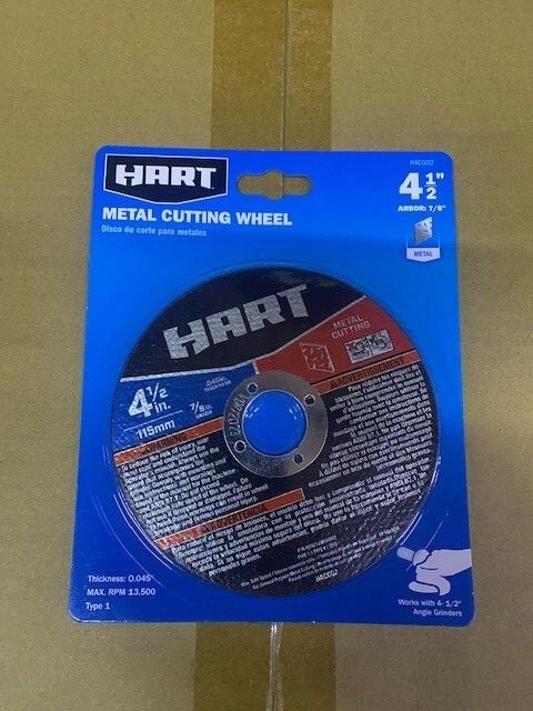 12 PACK HART 4-1/2″ 115mm METAL CUTTING WHEEL Arbor 7/8″ Type 1 Thickness 0.045″