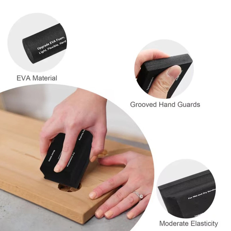 12x Flexible EVA Foam Sanding Block Kit Wet Dry for Automotive Body Wood Repair