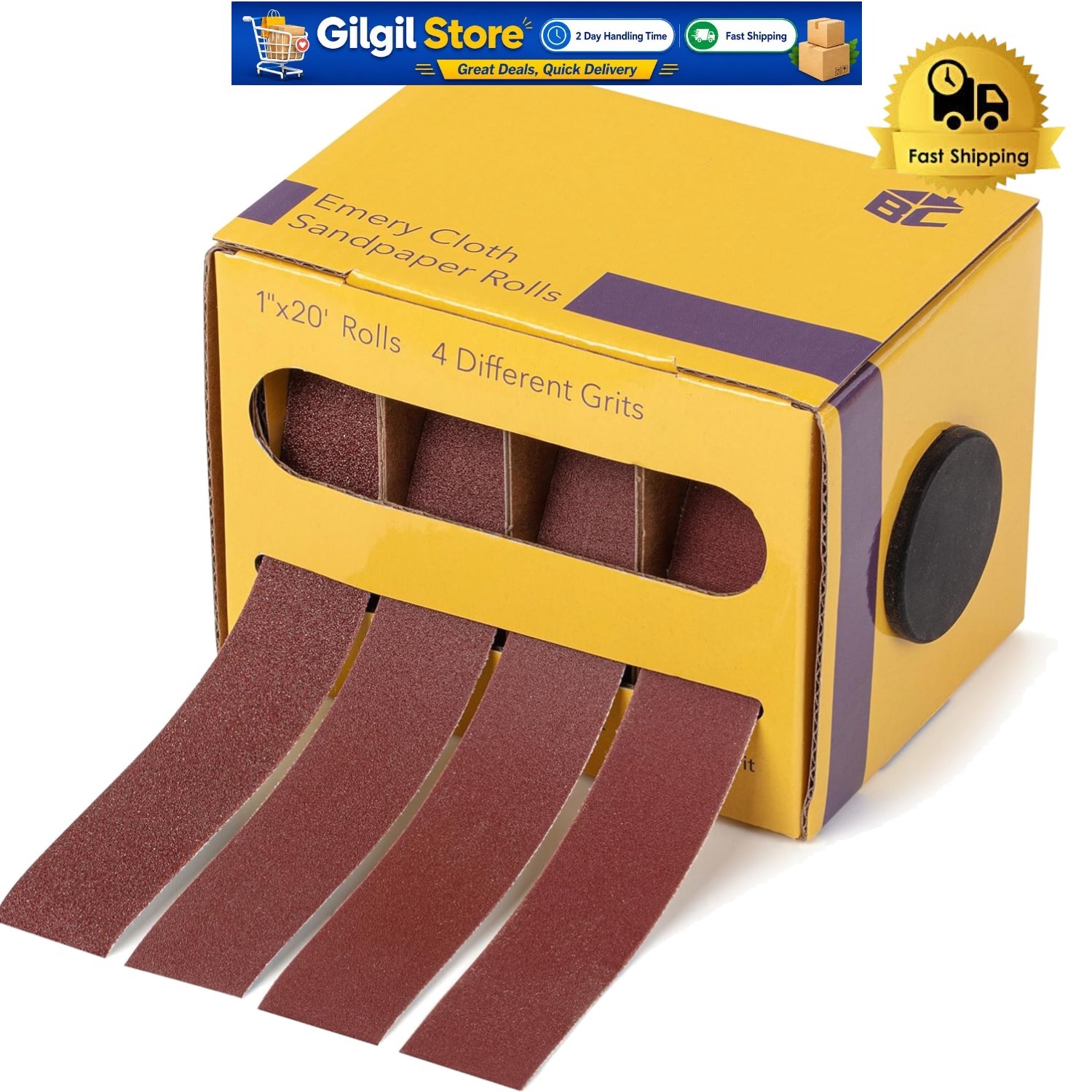 4 Grits Emery Cloth Roll 1″ x 20 FT 150/240/320/400 Grit Abrasive Sandpaper Roll
