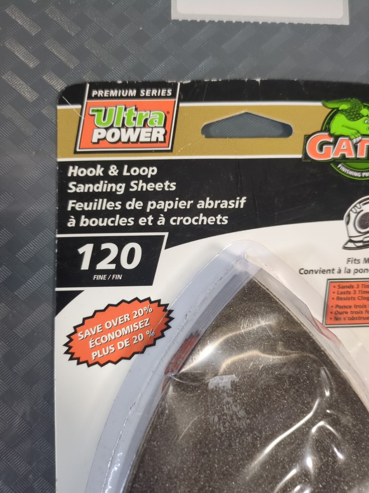 Gator Ultra Power Hook & Loop 7755-012 Sanding Sheet 120 Grit Fine 12 Sheets #32