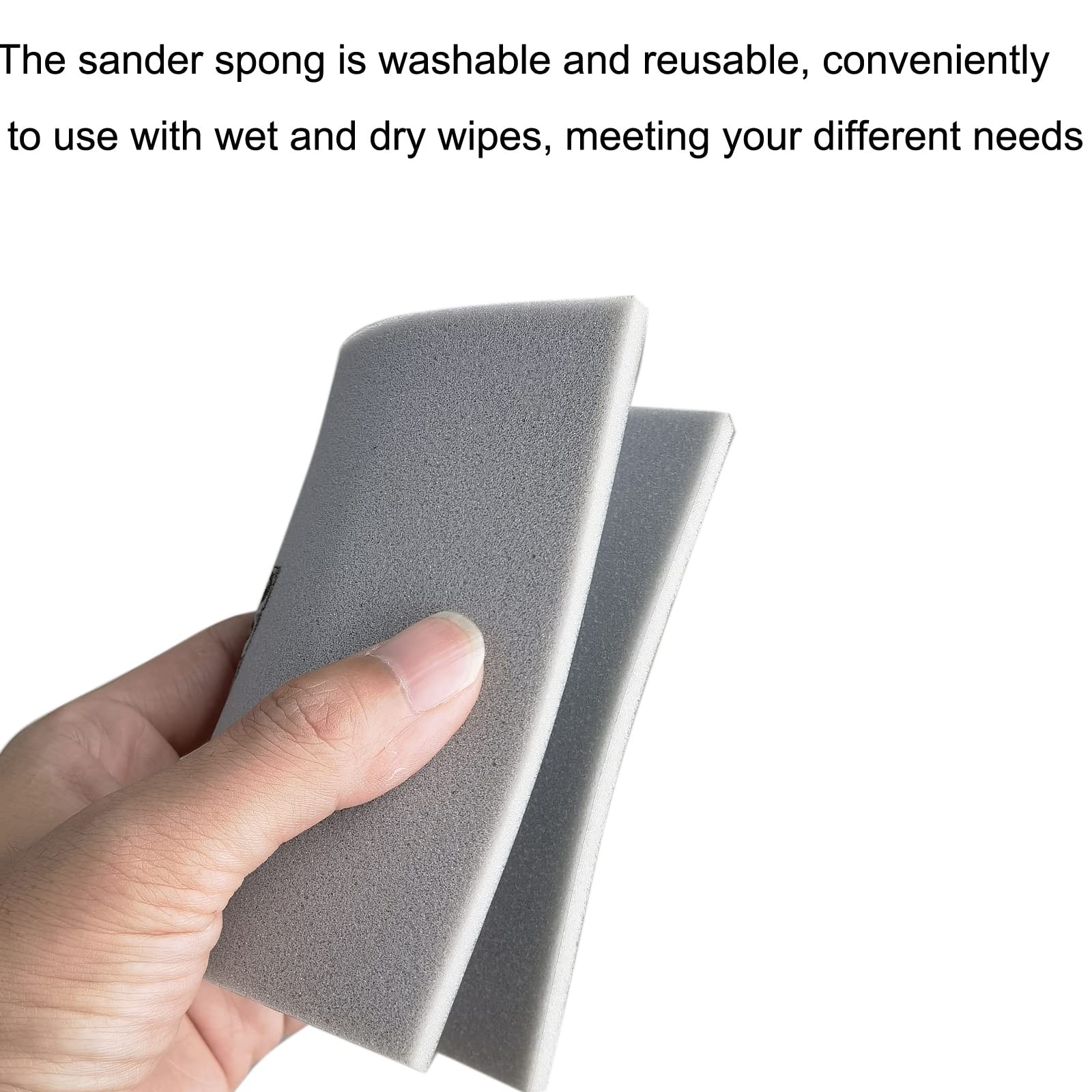 10 PCS 400 Grit 4.5 x 5.5 Inch Sanding Sponge Set, Wet or Dry Hand Sanding Sp…