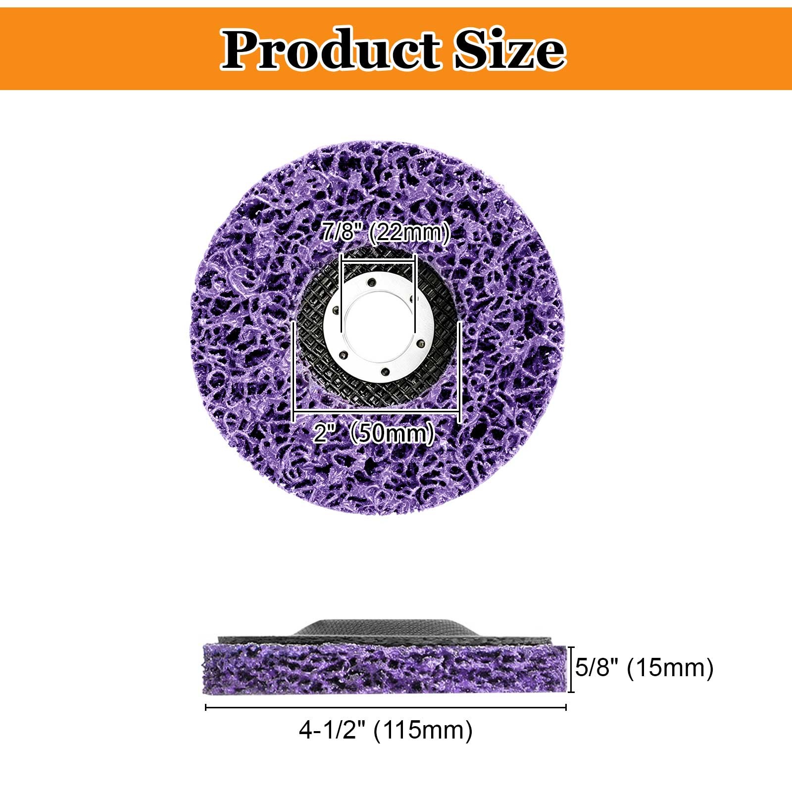 8pcs Paint Stripper Disc for Angle Grinder 4-1/2″×7/8″ Multi-surface Rust Paint