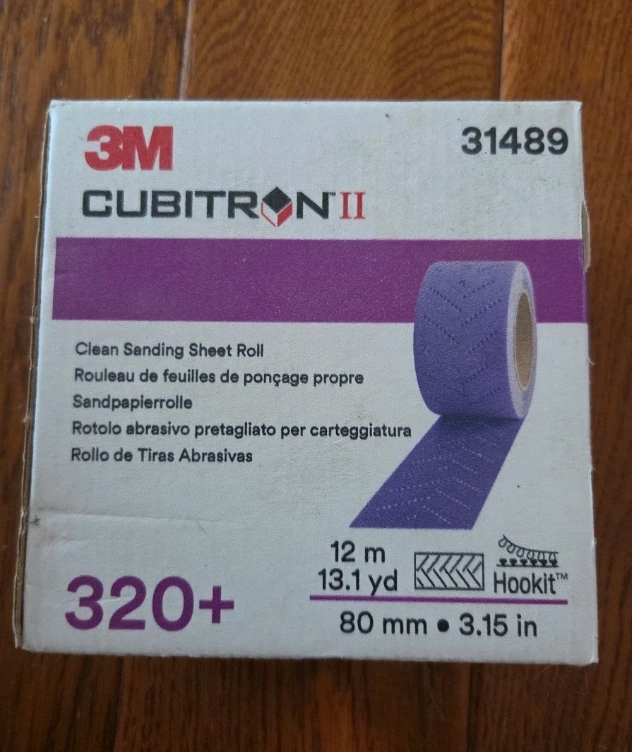 3M™ Cubitron™ II 31489 Hookit™ Clean Sanding Sheet Roll, 320+ Grade, 80mm x 12m