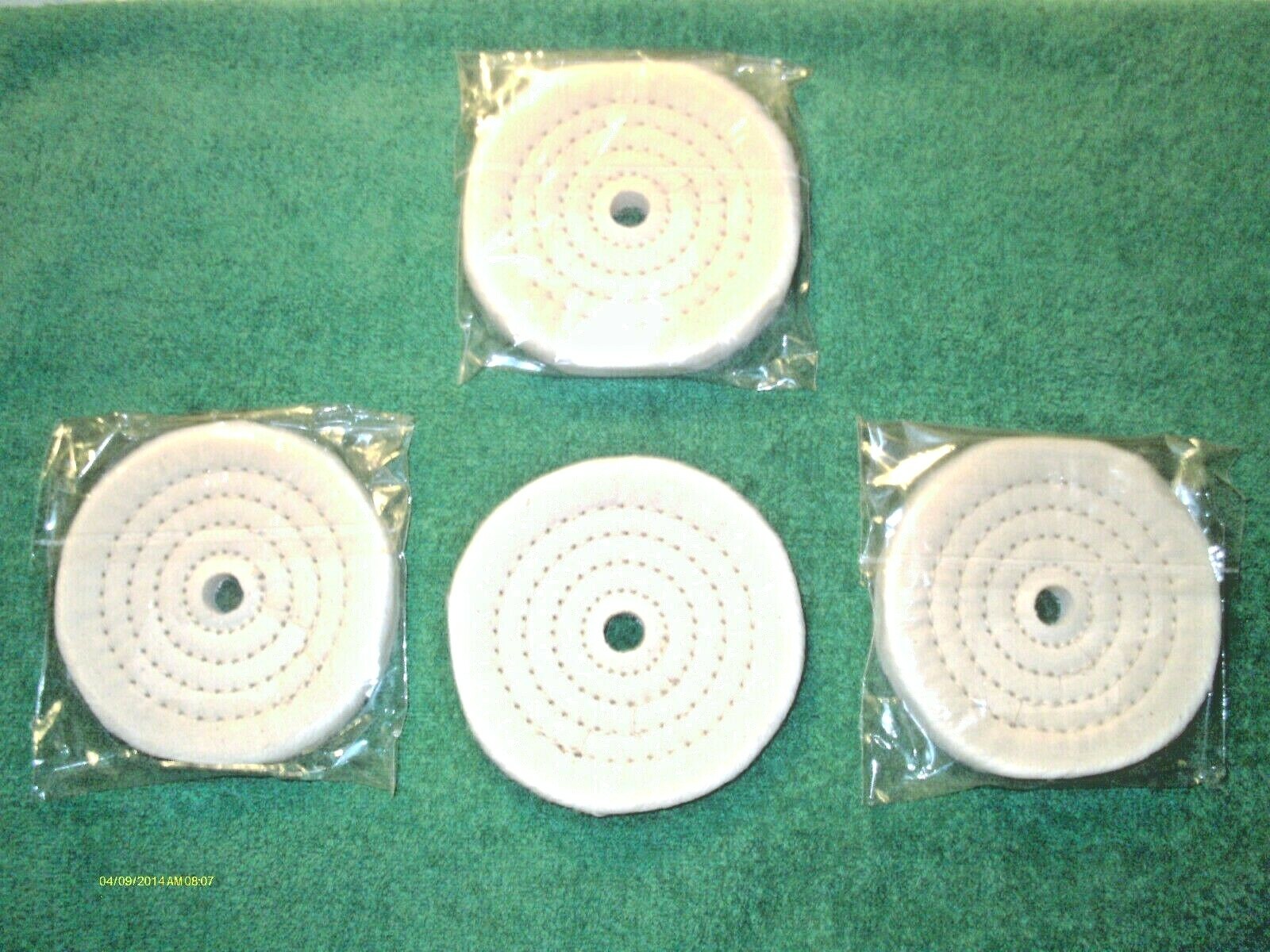 4 Pieces 4″ Diameter 1/2″ Thick Cotton Polishing Buffing Wheels 1/2″ Arbor Hole