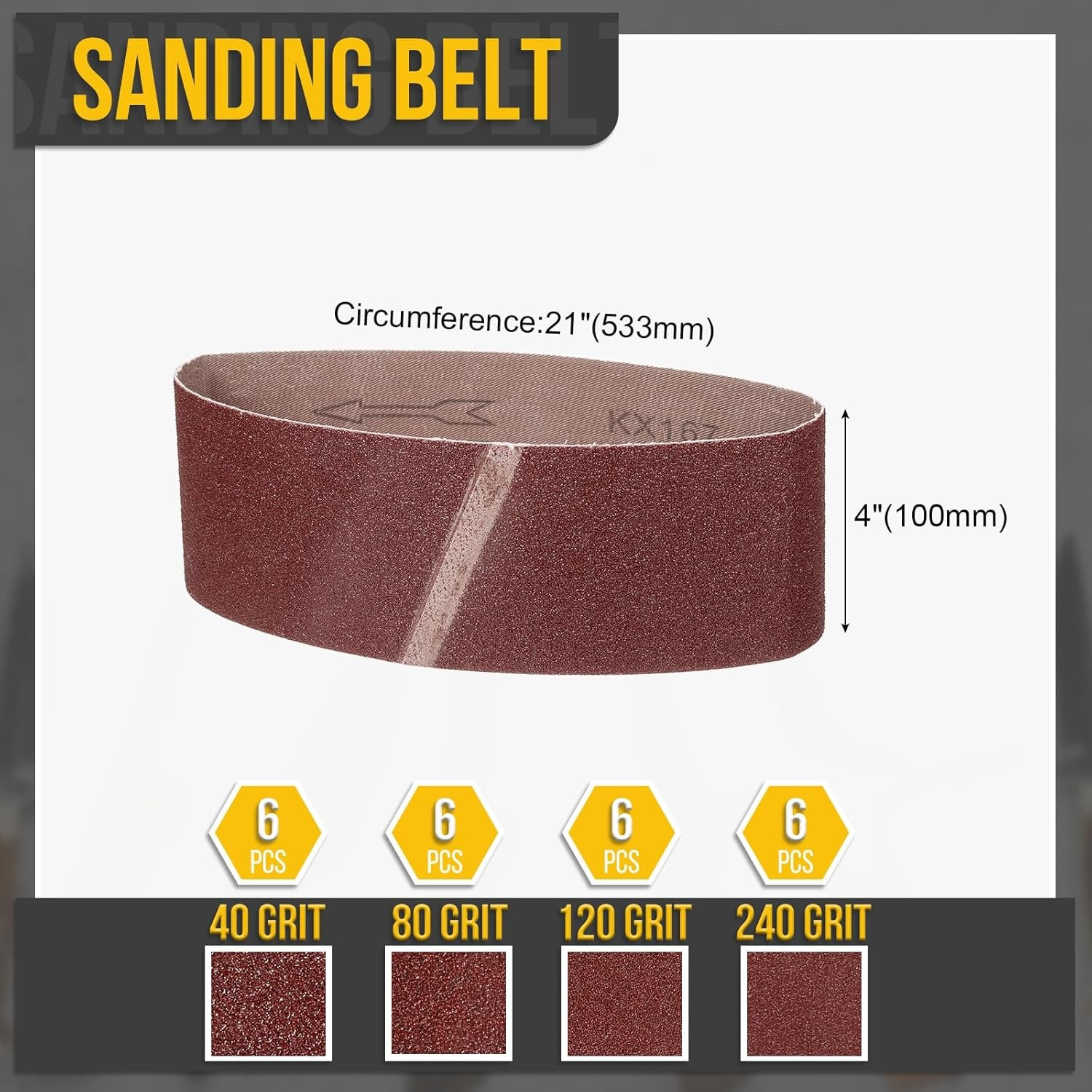 4 X 21 Inch Sanding Belt, 24 Pcs 40/80/120/240 Grit Knife Sharpener Belts Work