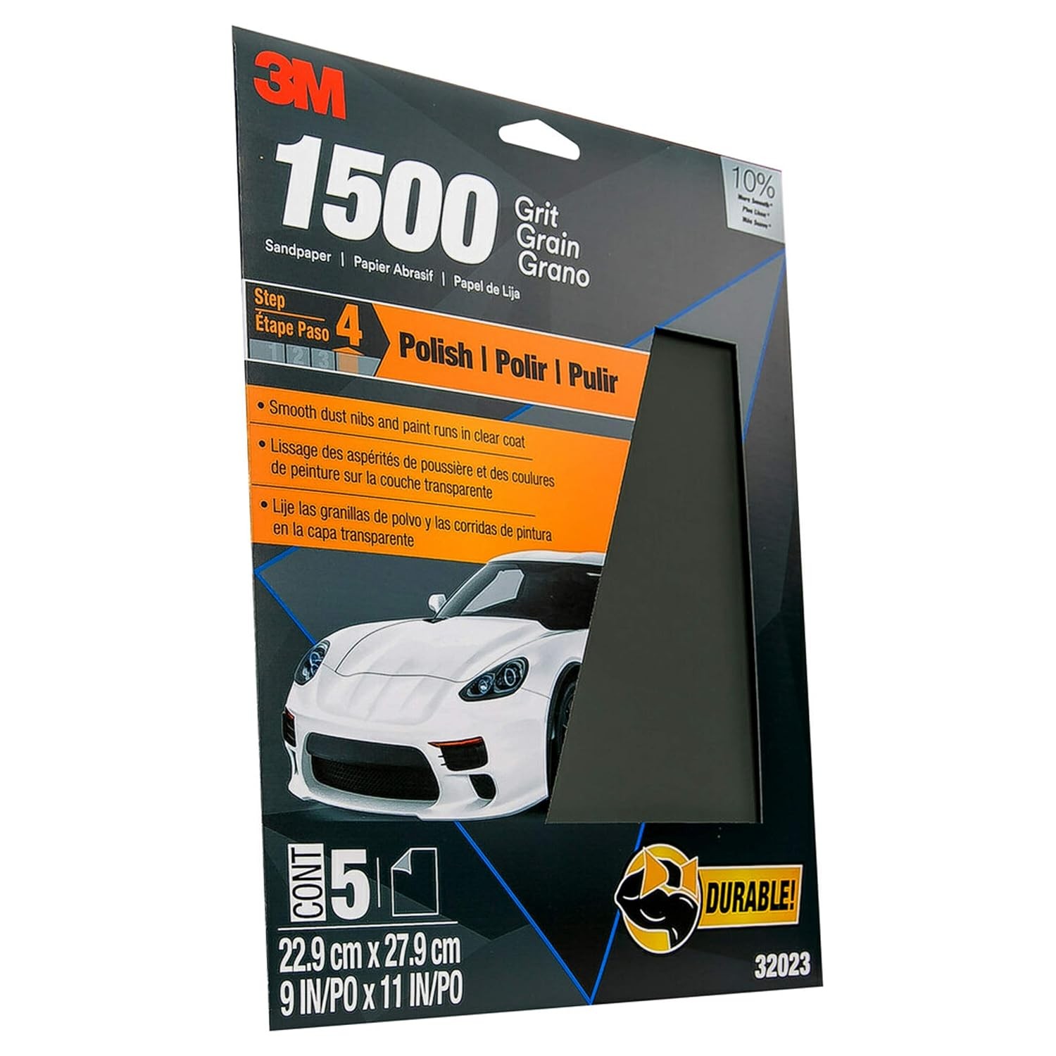 3M Wetordry Sandpaper 03006 Assorted Fine Grits 1000-2500 Auto Body Sanding 5 Pa