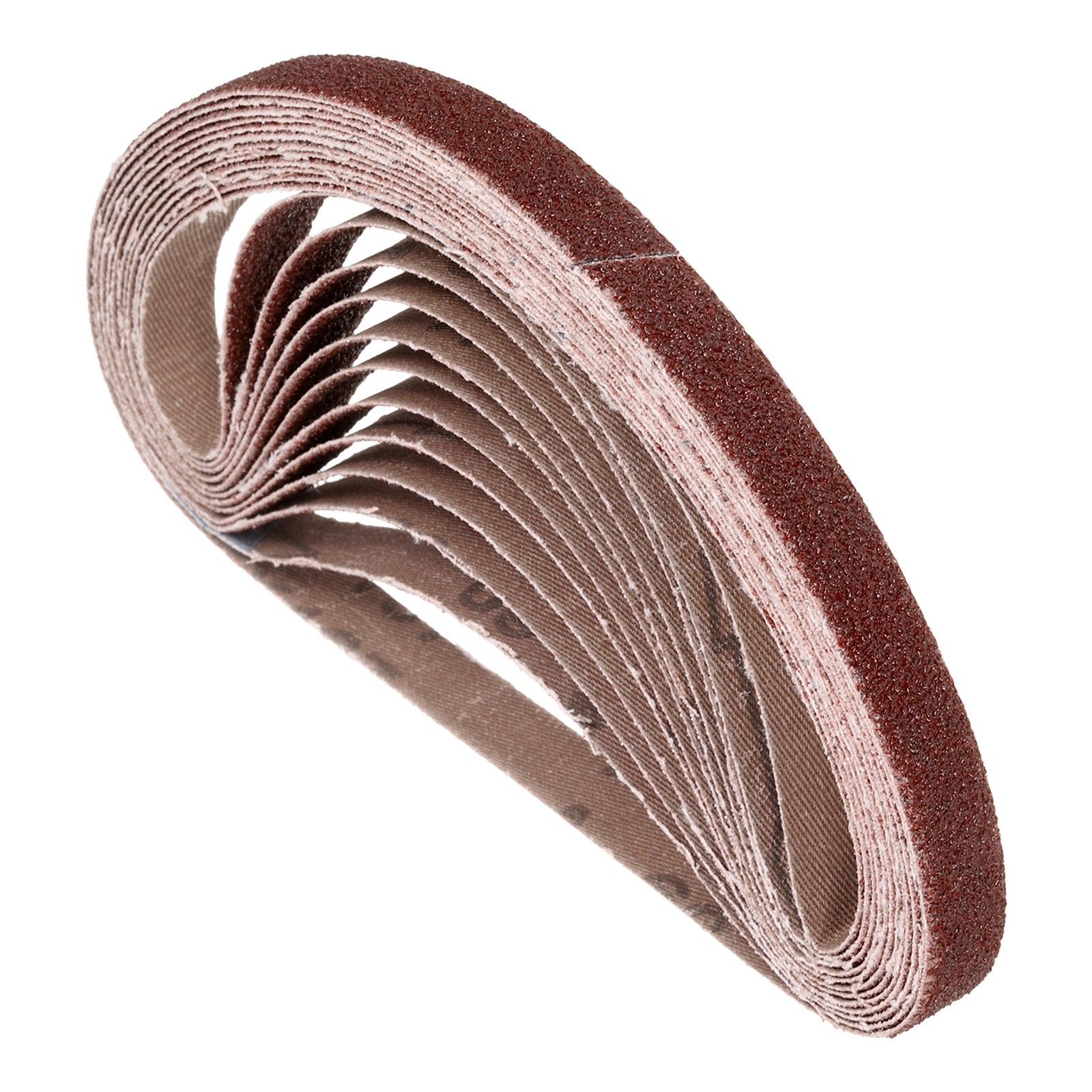 10 Pcs Sanding Belts 3/8 x 21 Inch 60 Grit Aluminum Oxide Abrasive Sandpaper