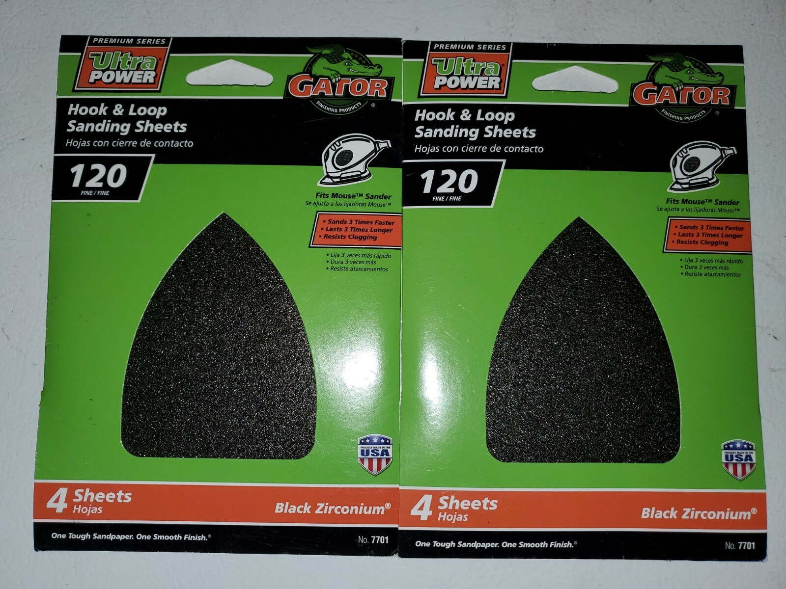 Gator Ultra Power hook & loop MOUSE 7701 sanding sheet 120 grit 2 Pack