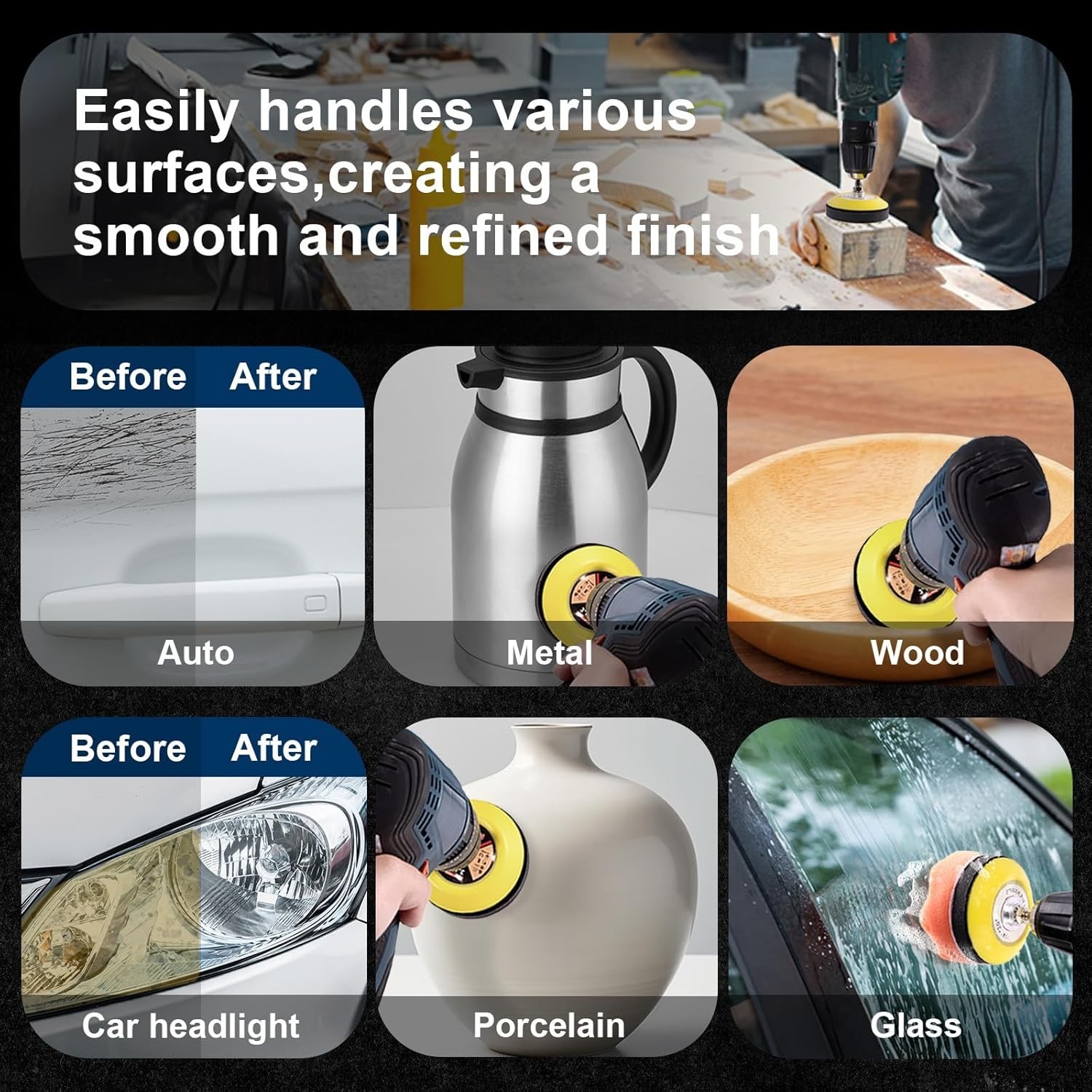 Sanding Discs Kit 131 Pieces Grit 60 10000 Wet Dry Polishing Pads Set