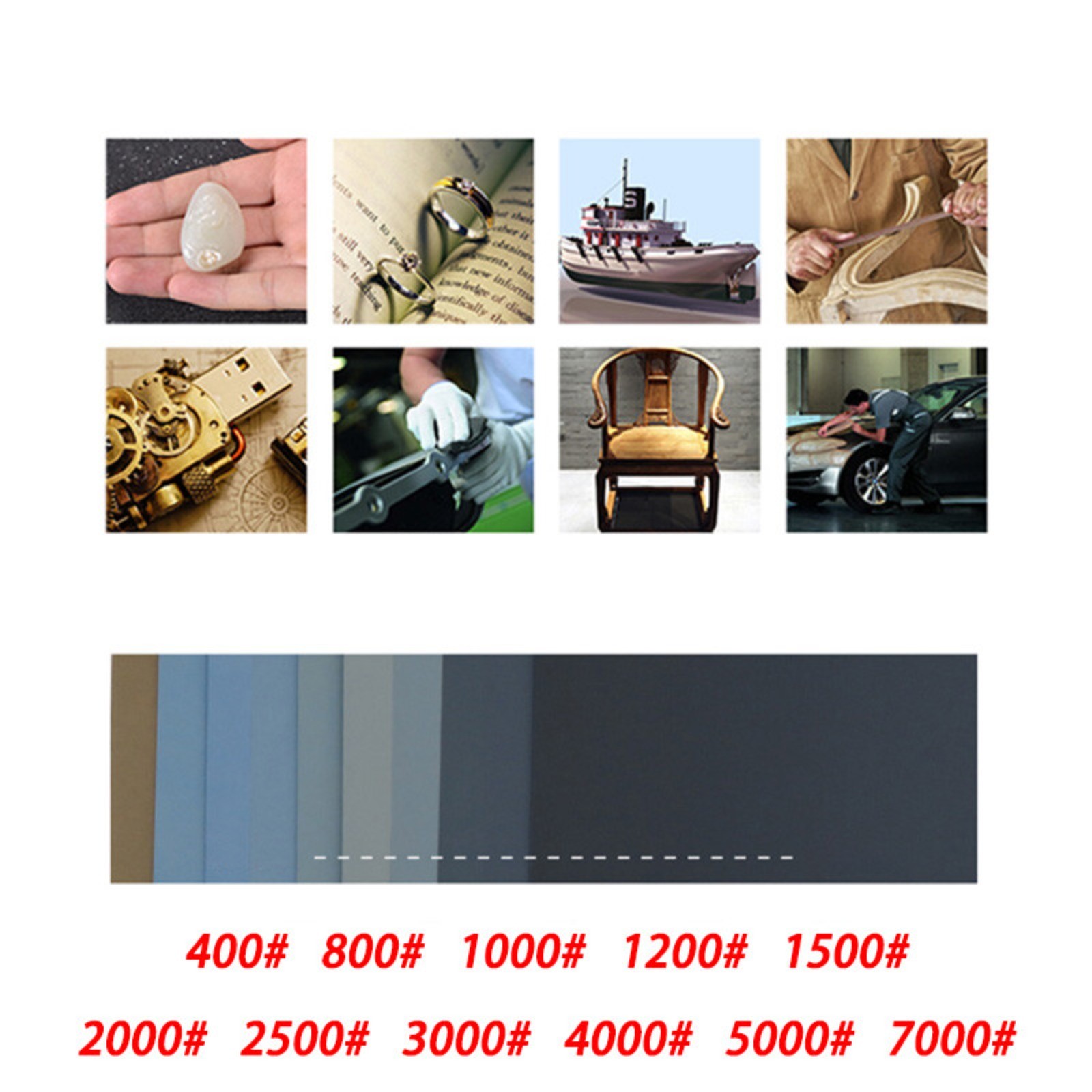 Wet and Dry Sandpaper Sanding Sheets 400 – 7000 Grit 230x280mm Fine Sand Paper
