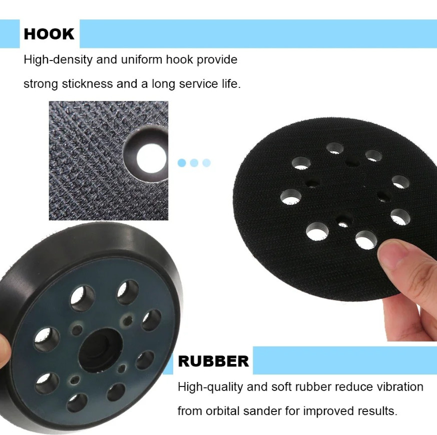 1pc 5 Inch 8 Hole Orbital Sander Replacement Backing Pad Plate Sander Pad – NEW
