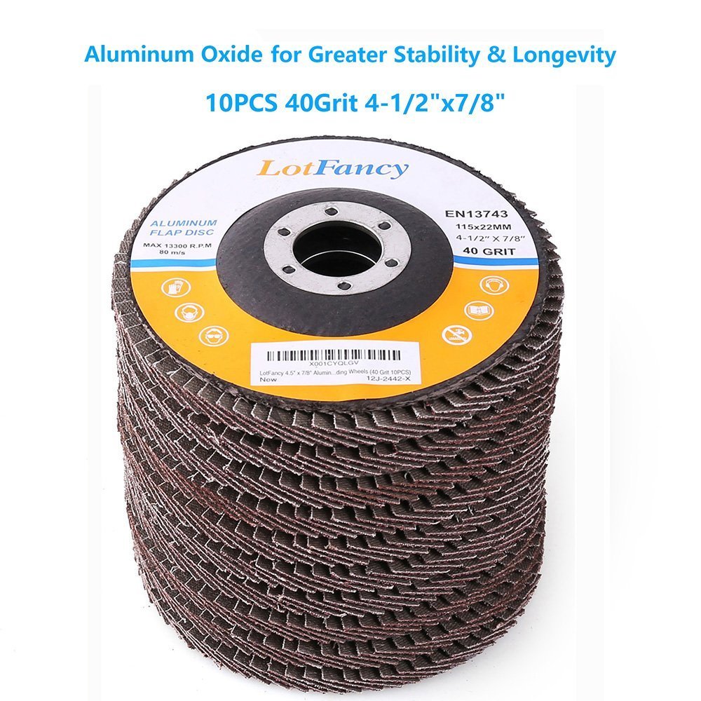 4-1/2″ 40 Grit Aluminum Flap Discs Sanding Grinding 4.5 7/8″ Angle Grinder Wheel