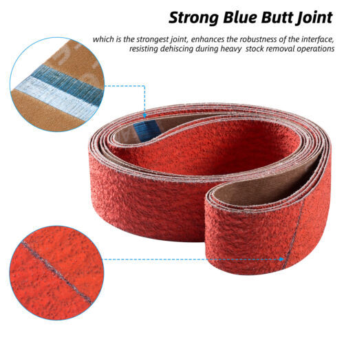 2 X 72 Inch 36 Grit Metal Grinding Ceramic Sanding Belts Long Life Pack of 6 PCS