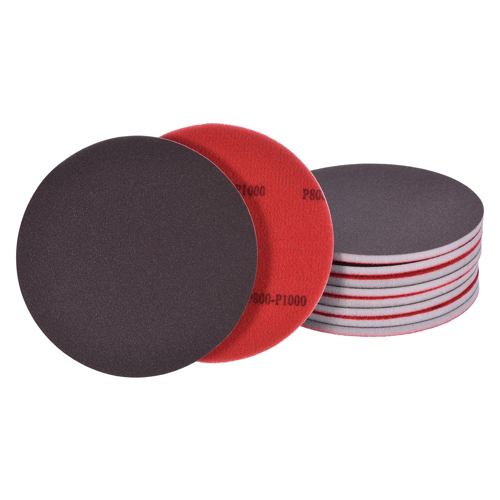 10 Pcs 800-1000 Grit 5 Inch Hook and Loop Sponge Sanding Disc for Sander, Black