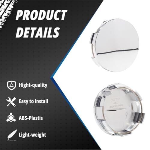 4 Pack 63.9 mm/2.52 in Wheel Center Caps Kit for 2015-2022 Challenger chome