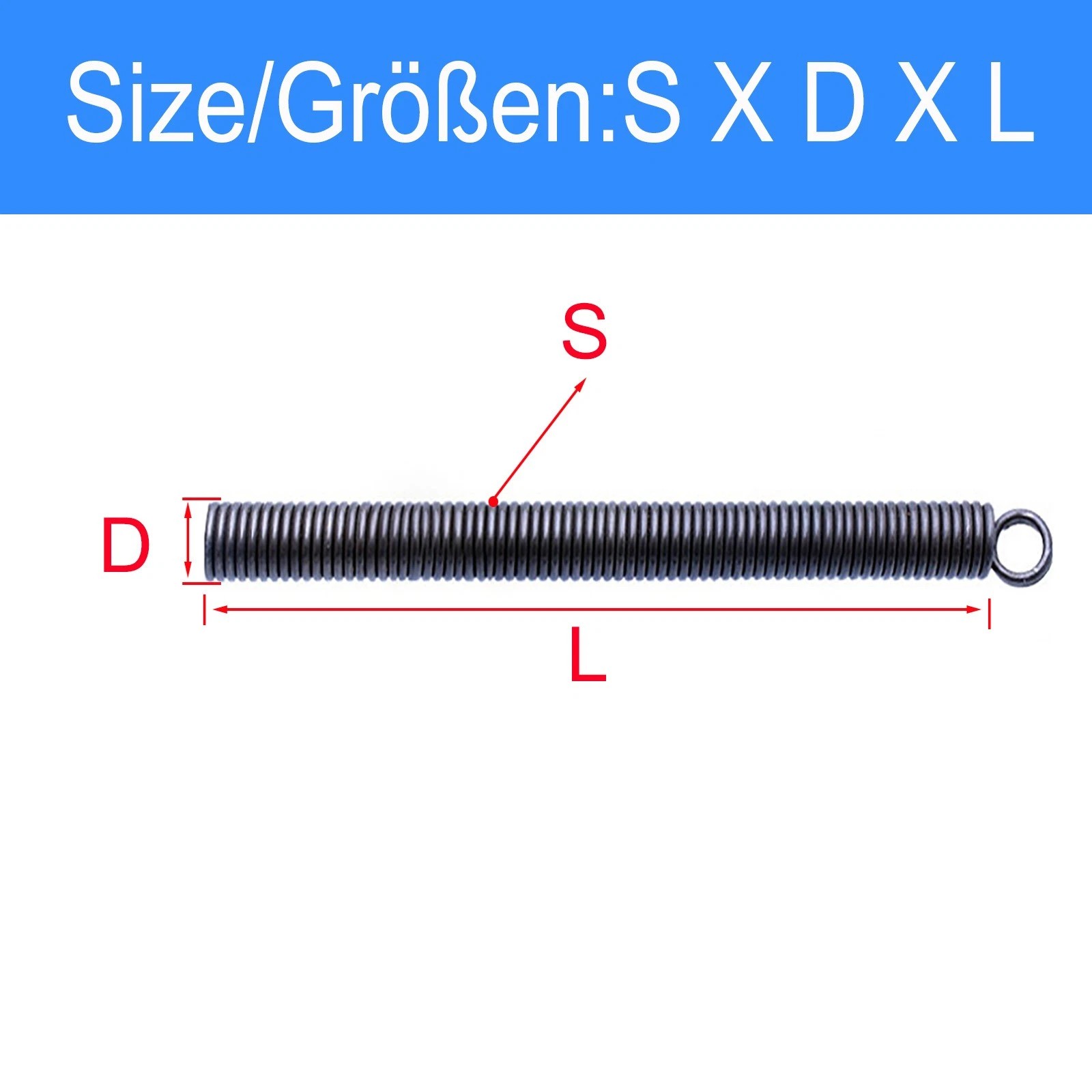 Tension Spring Spring Steel Extension springs Wire 0.2-3.5mm OD 1-30mm 1 Meter