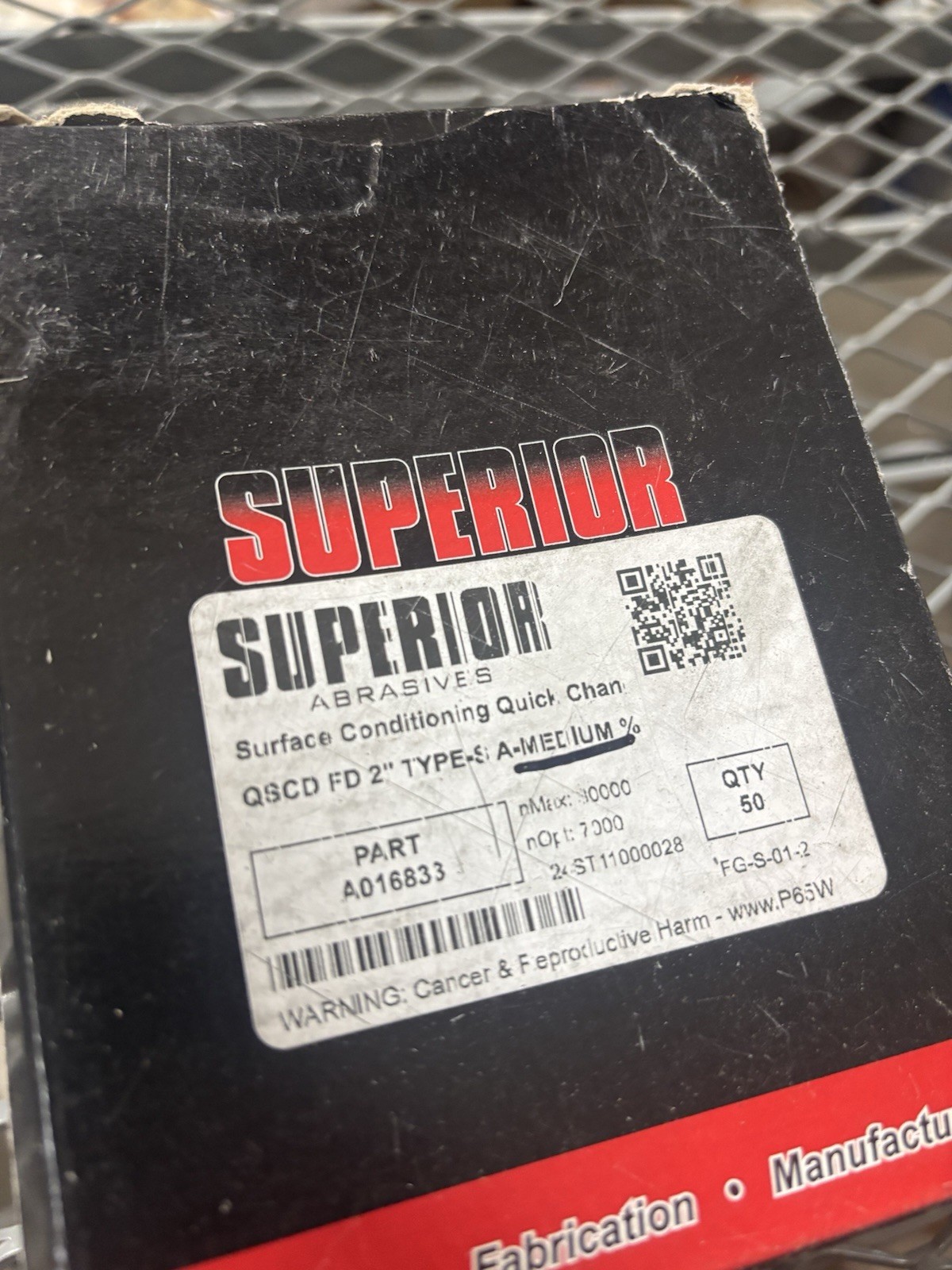 Superior Abrasives Surface Conditioning Quick Change FD 2” Type-S A-Medium 50 PK