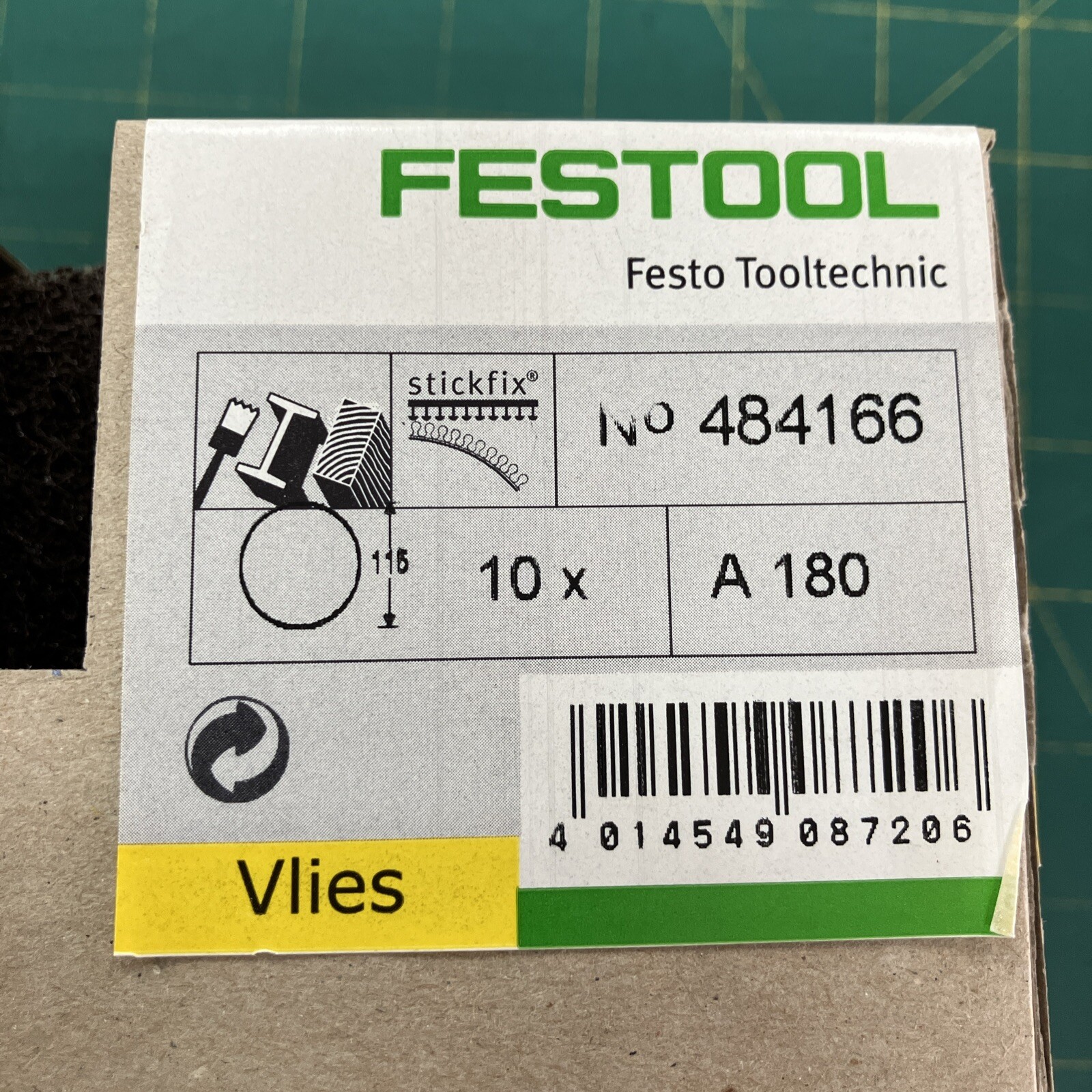 4.5” ( 115mm )Festool Abrasive A180 Vli D4.5″ 10x