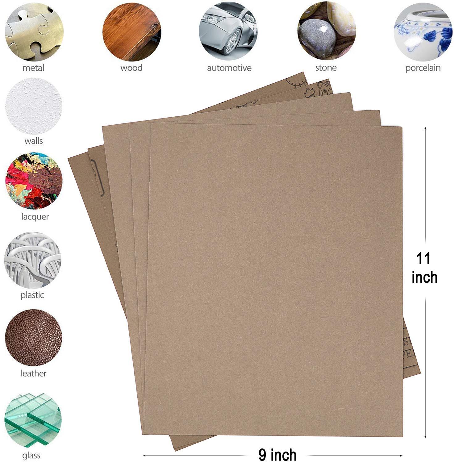 9×11 inch 5 Sheets Sandpaper, Wet or Dry 15000 High Grit Extra Fine Sand Pape…