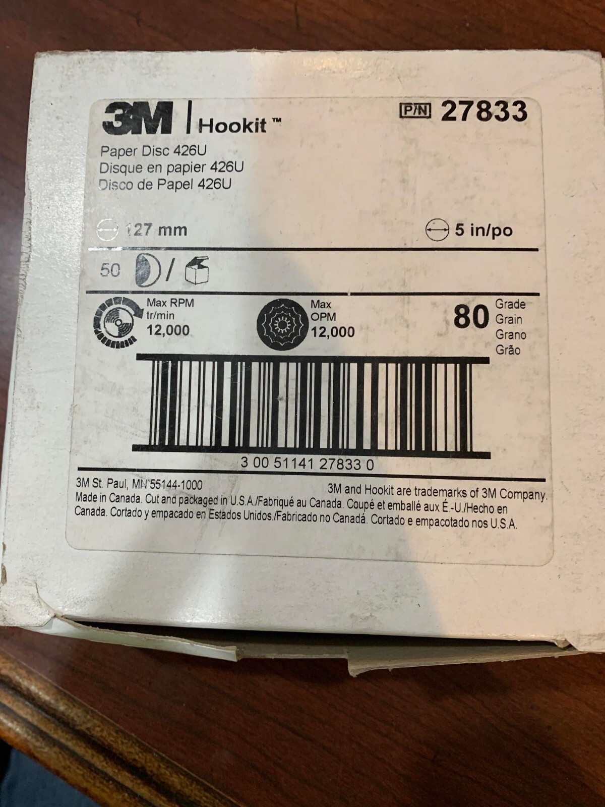 3M HOOKIT PAPER DISC 426U 27833 – 50 COUNT