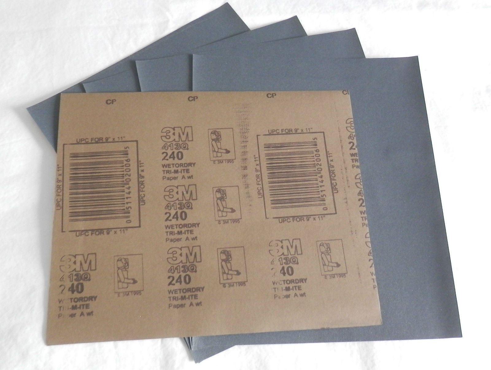(5) NEW Sheets of 3M Wetordry Tri-M-ite 240A, 9″ x 11″, -02006 hs