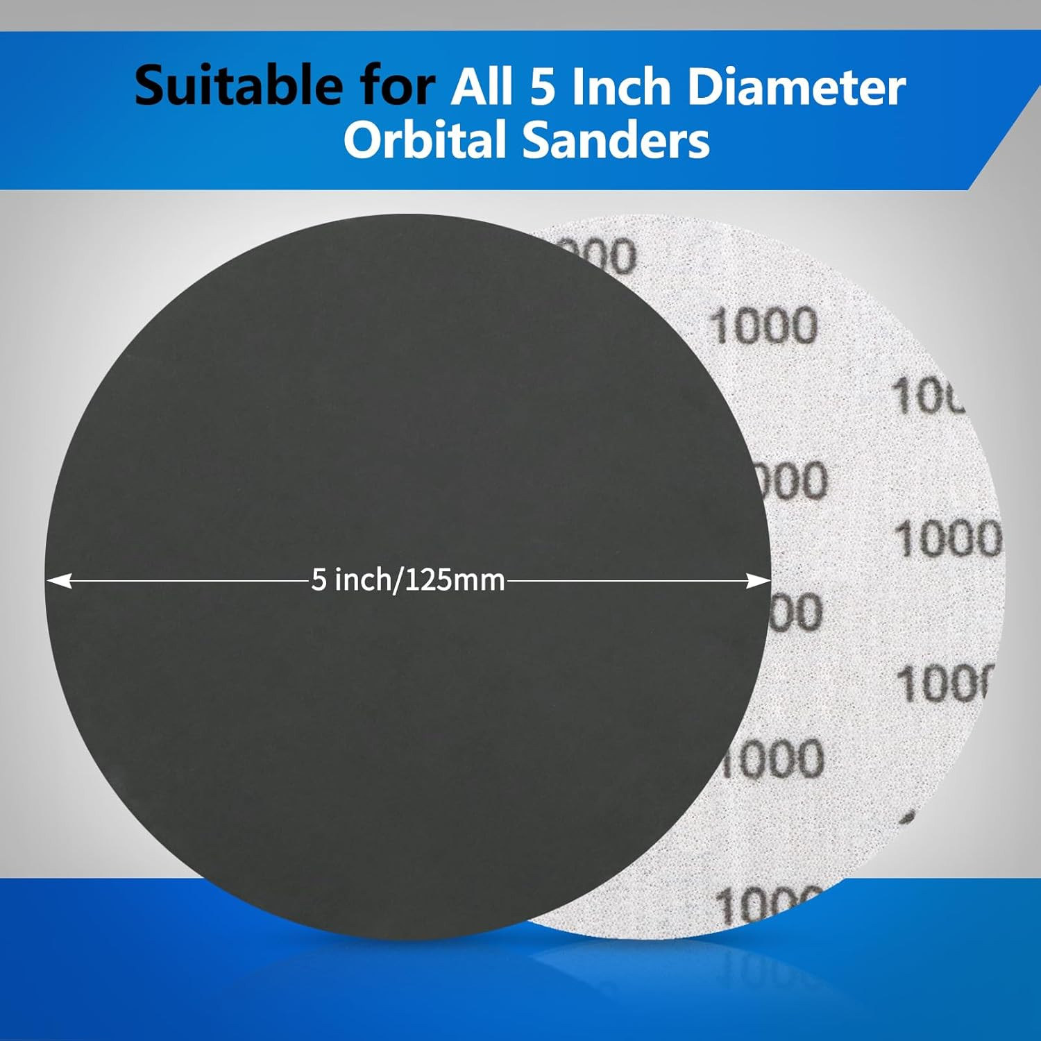 1000 Grit 5 Inch Hook & Loop Sanding Discs, 70PCS | Silicon Carbide Wet Dry Sand
