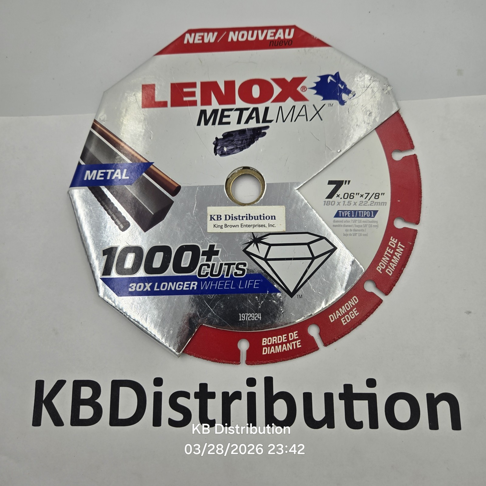 Lenox 1972924 MetalMax 7x.06×7/8″ Diamond Edge Cutoff Wheels – 8400RPM Max