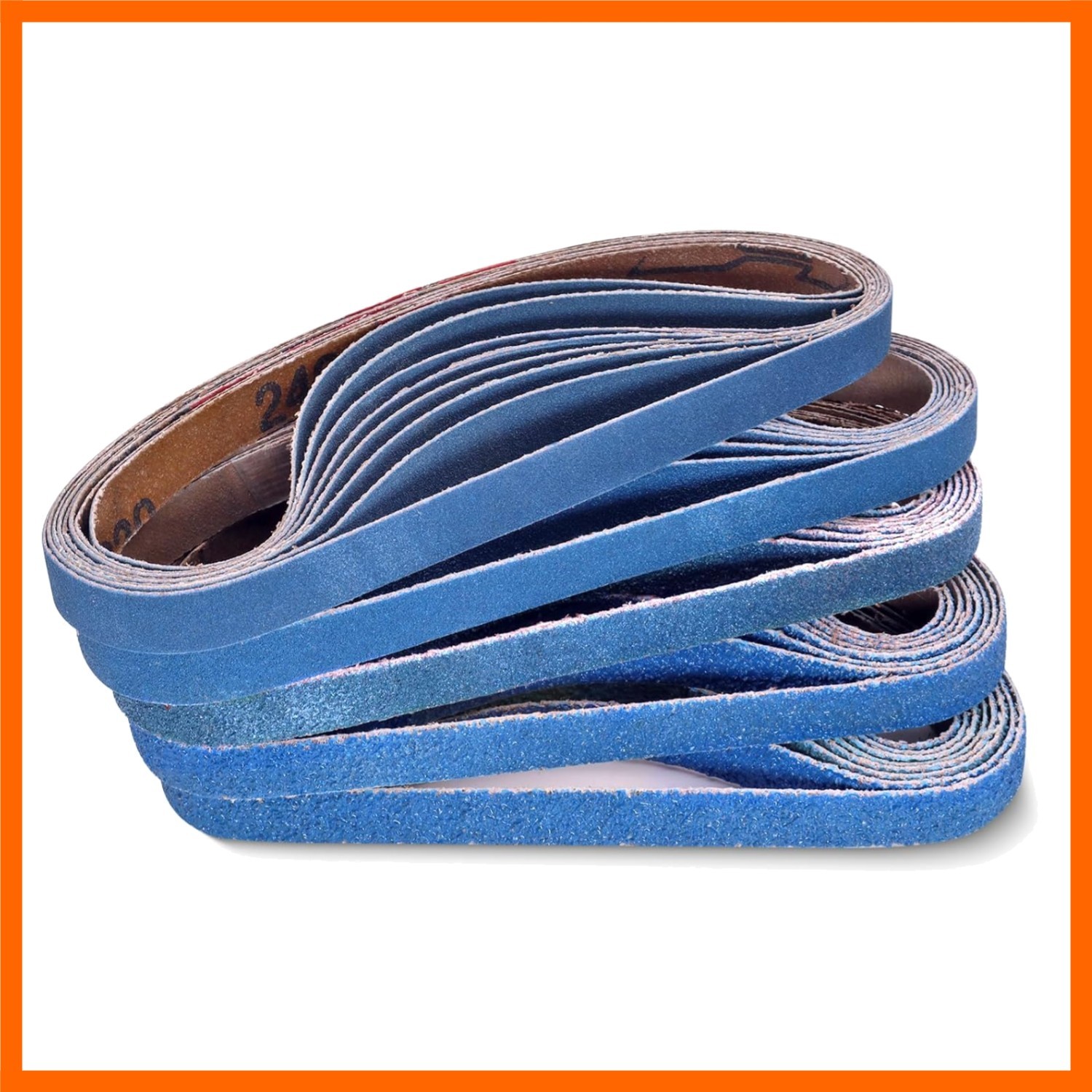 40 PCS 1/2″ x 18″ Zirconia Sanding Belts,8 Each of 40/60/80/120/240 Grits Bel…