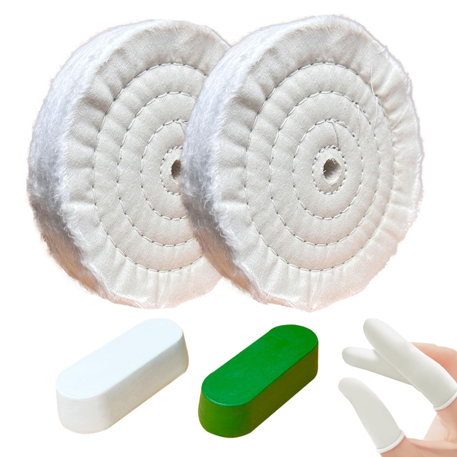 2 Pcs 6 in Extra Thick (70 Ply) Cotton Buffing Polishing Wheel, 1/2-Inch Arbo…