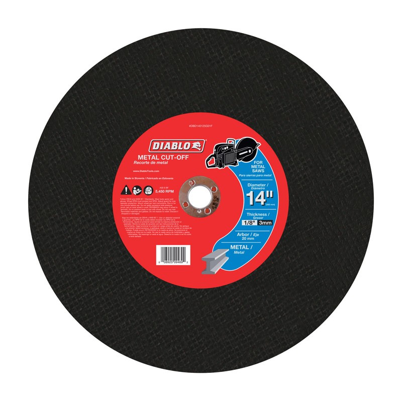 Diablo DBD140125G01F Arbor Masonry High Speed Cut Off Disc 14 Dia. in.