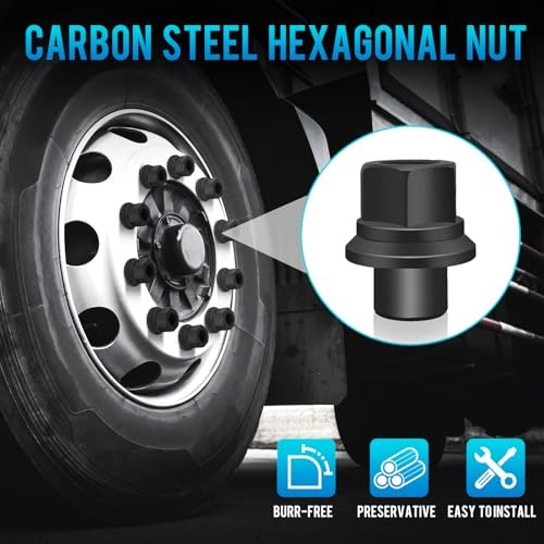 Pcs of Two Piece 19mm Sleeve Flanged M22x1.5 Wheel Nuts, 33mm Hex, Carbon 10