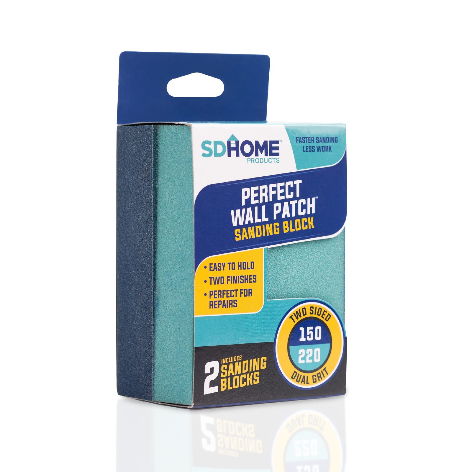 SDHome Sanding Block Double Sided 150/200 Dual Grit for Perfect Wall Repair 2pk.