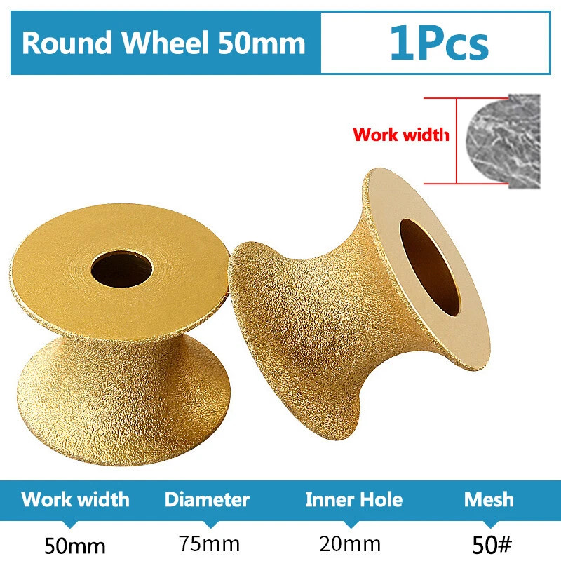 Vacuum Brazed Diamond Full Bullnose Edge Profile Grinding Disc Wheel Tool