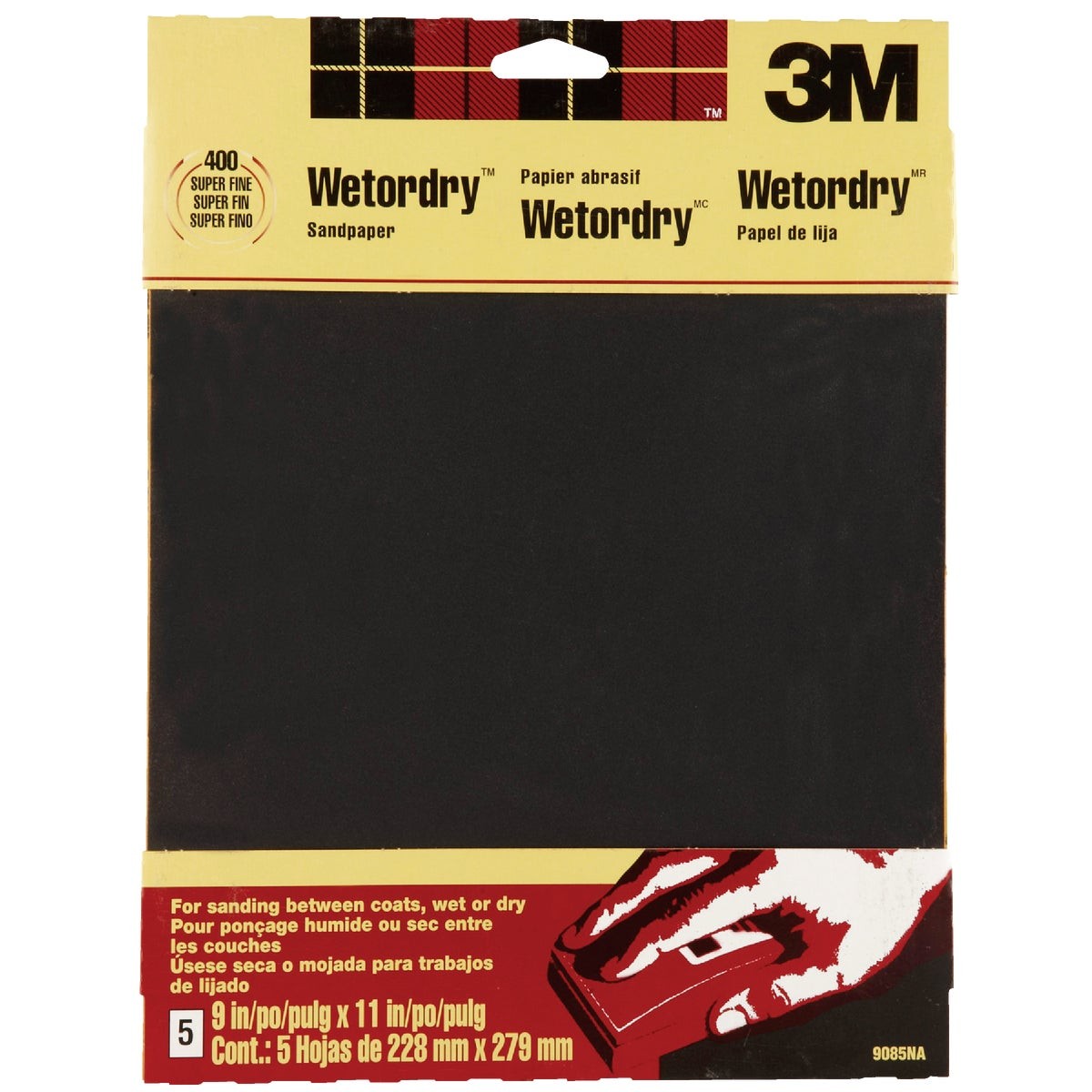 3M Wetordry 9 In. x 11 In. Super Fine Sandpaper, 400 Grit (5-Pack) 9085NA 3M