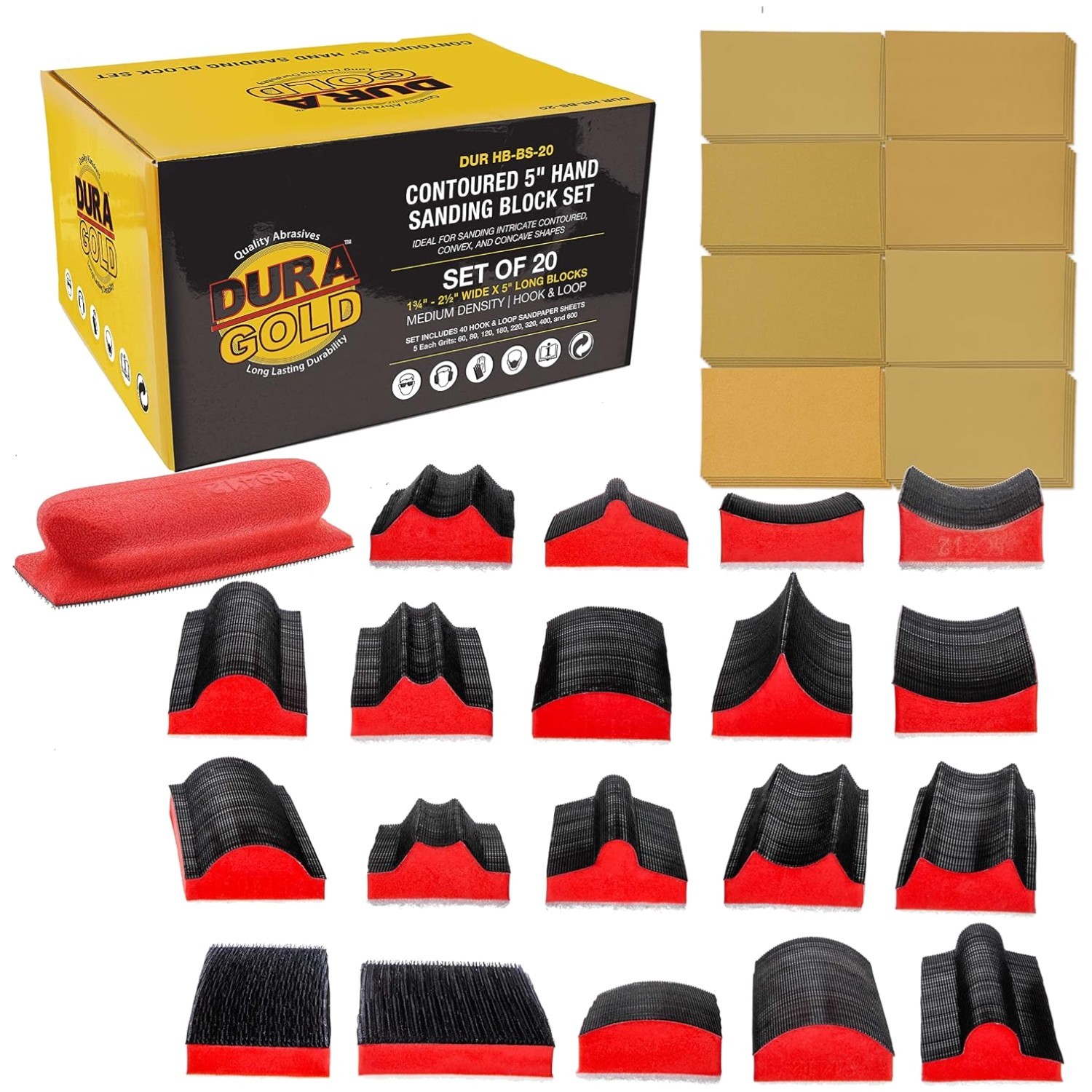 Pro Series 20-Piece Contoured Sanding Block Set