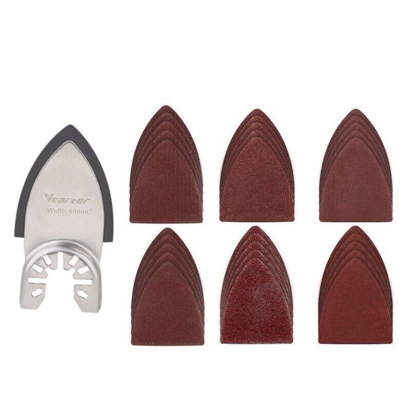 30PCS 40mm Triangular Finger Oscillating Multi Tool With 1 X Sanding Pads Set