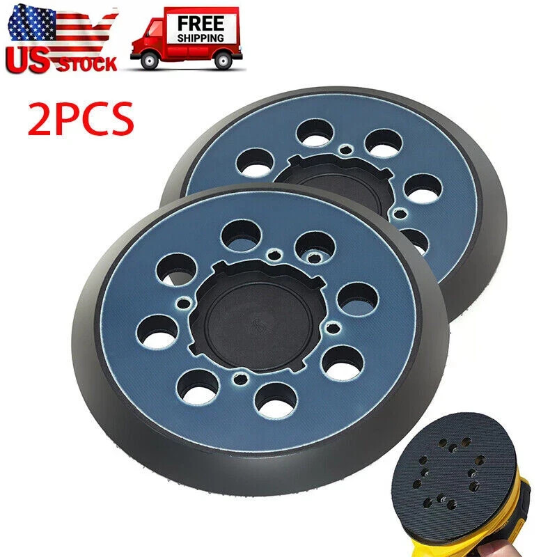 2 Pcs 5 Inch 8 Hole Orbital Sander Hook & Loop Replacement Pad for DWE6421