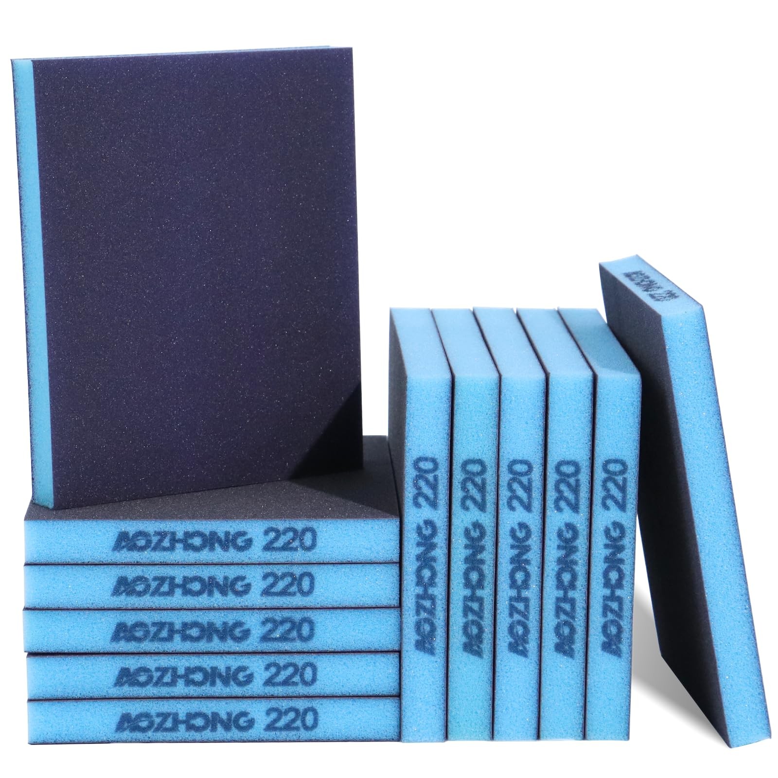 12 PCS 220 Grit Sanding Sponge Soft Double Sided Wet Dry Block Wood Metal