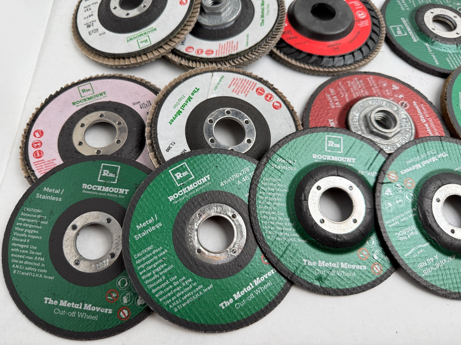 23 NEW Rockmount 9978WN 4-1/2” Zirconia Flap Discs T29 80 Grit 5/8-11
