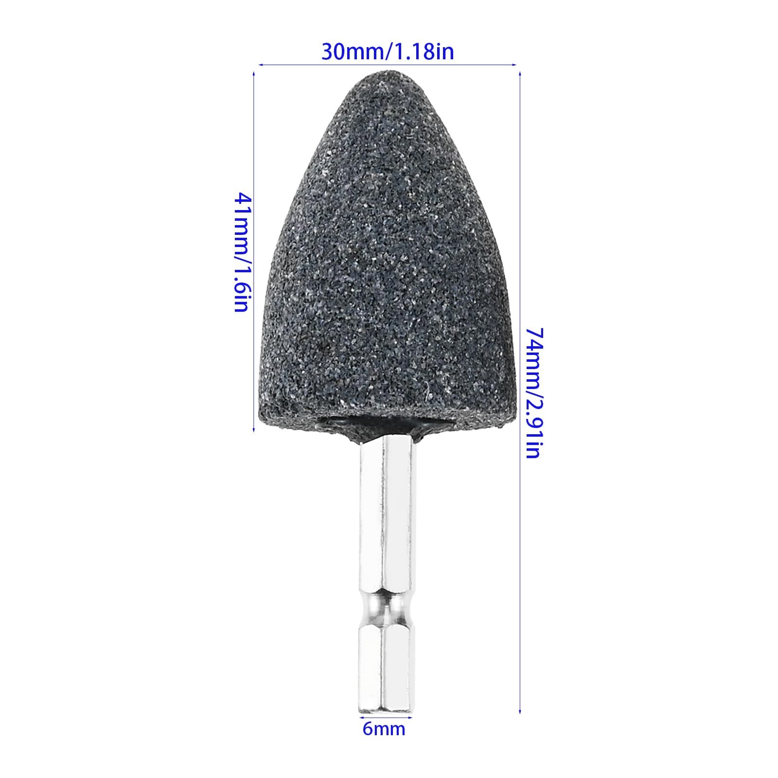10Pcs 30mm Cone Grinding Stones – Aluminum Oxide Polishing Bits for Rotary Tools