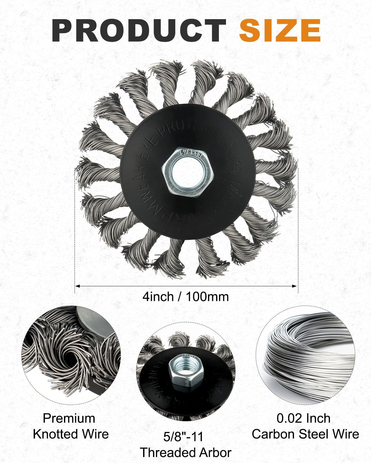 Rocaris 9 Pack 4 Inch Wire Wheel For 4 1/2 Angle Grinder Twist Knotted Wire
