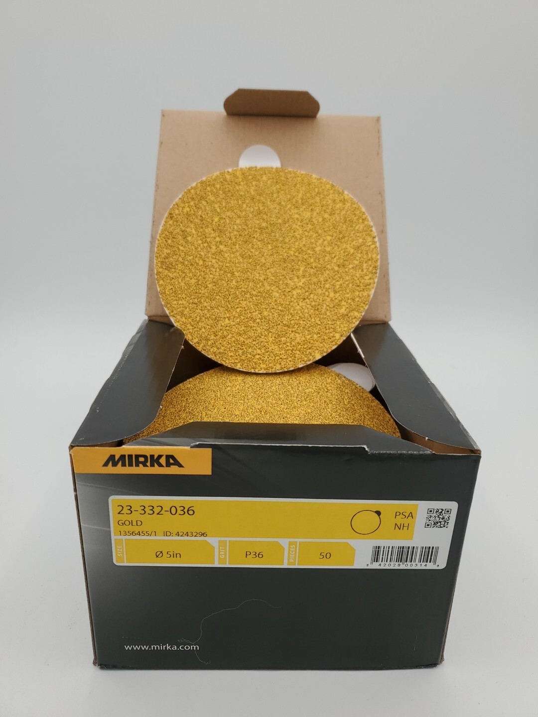 Mirka 23-332-036 Gold 5 In. Psa Vacuum Disc P36, 50 Pieces.