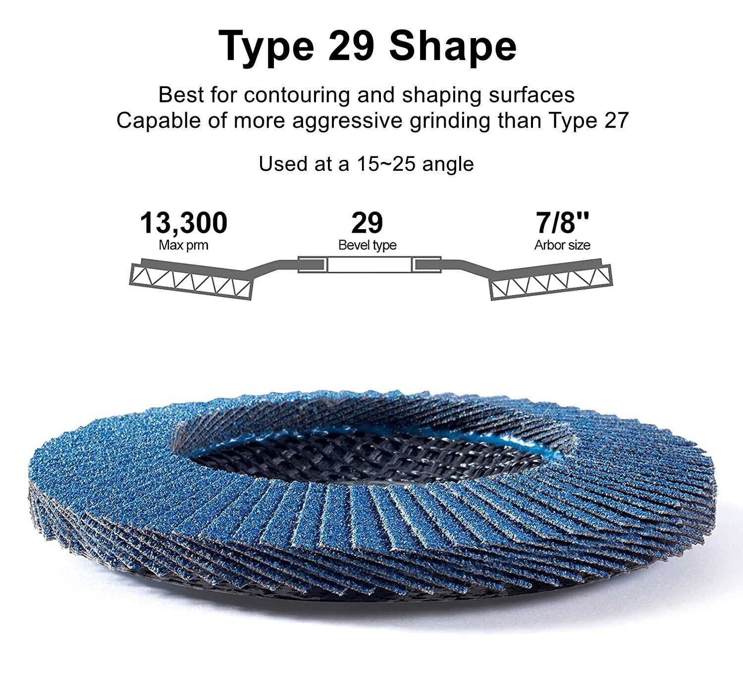 4.5” x 7/8″ Zirconia Flap Disc Grinding Wheels 24pcs Emery Cloth Per Disc T29 27