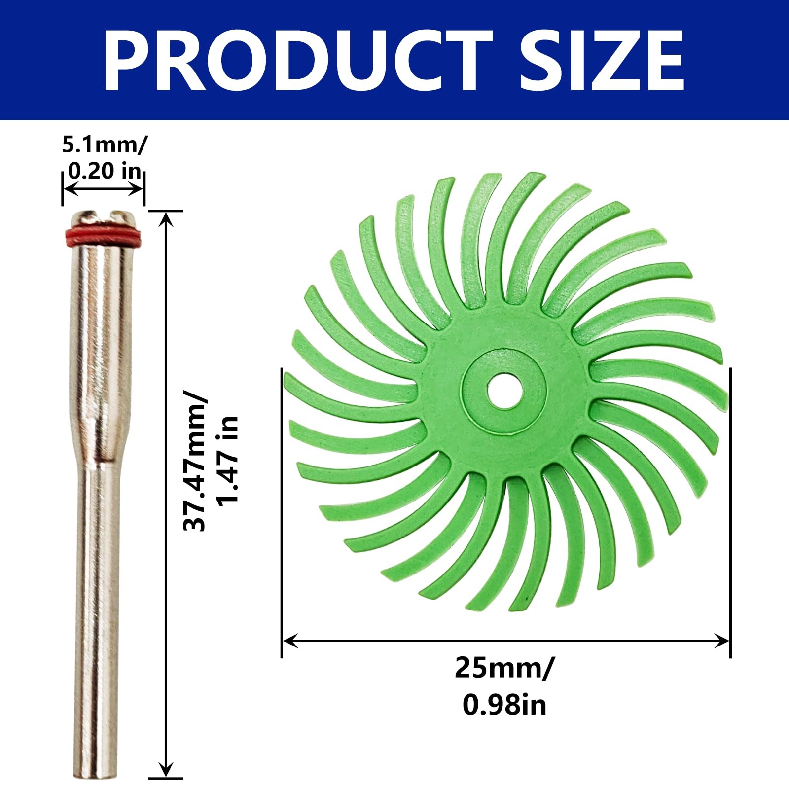 66pcs 1Inch Radial Bristle Disc Polishing Kit 6 Mix Grit 80/120/220/400/600/1…