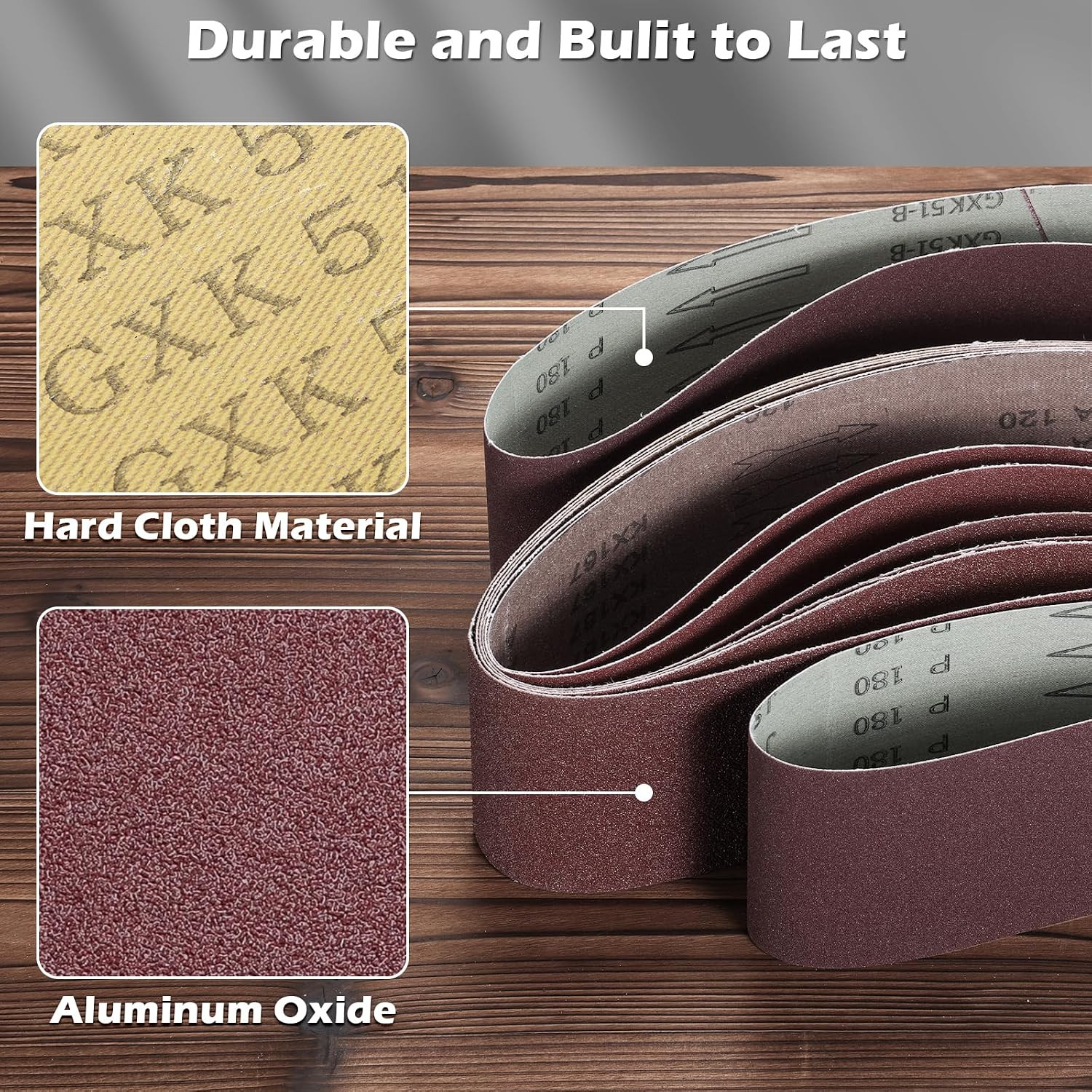 30PCS Sanding Belts Discs Tack Cloth Set Aluminum Oxide Woodworking Kit