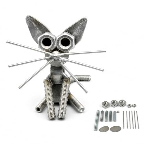 19 Pcs Cat Welding Practice Kit, 3D Cat Sculpture Carbon Steel Art DIY Metal