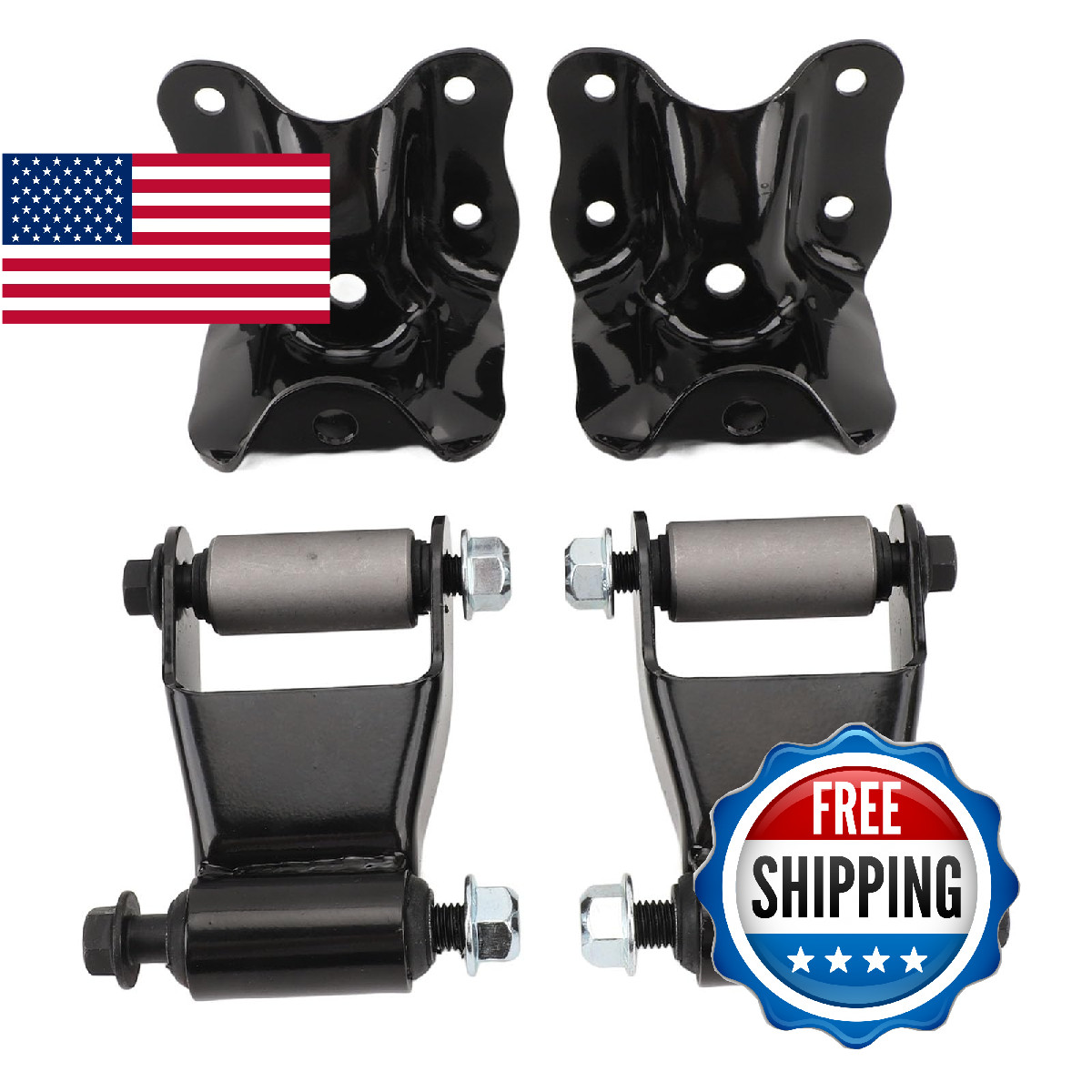 Rear Leaf Spring Shackles Hanger Brackets Repair Kit High Strength Steel for B S