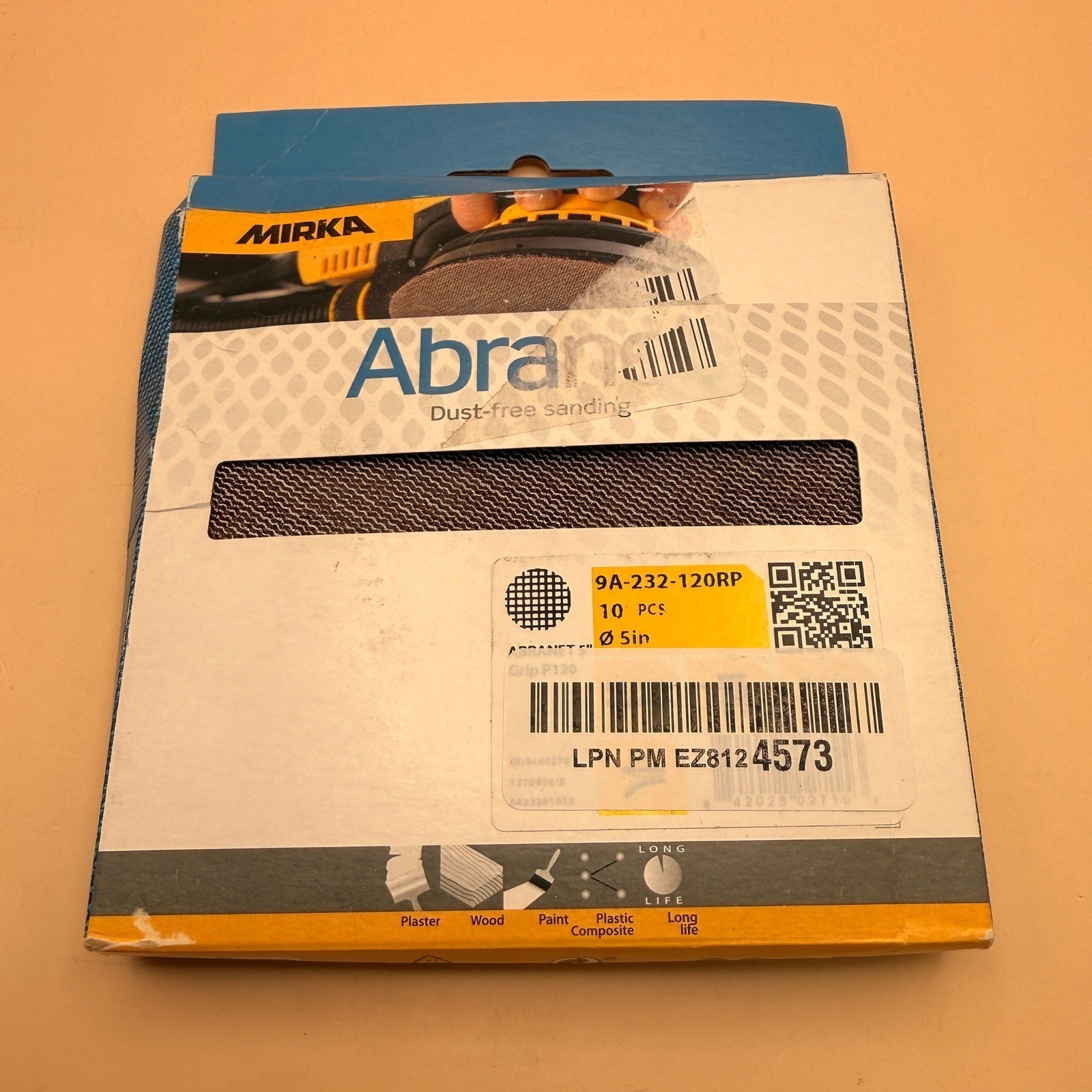 Pack of 10 Mirka 9A-232-120RP 5-Inch P120 Grit Abranet Discs